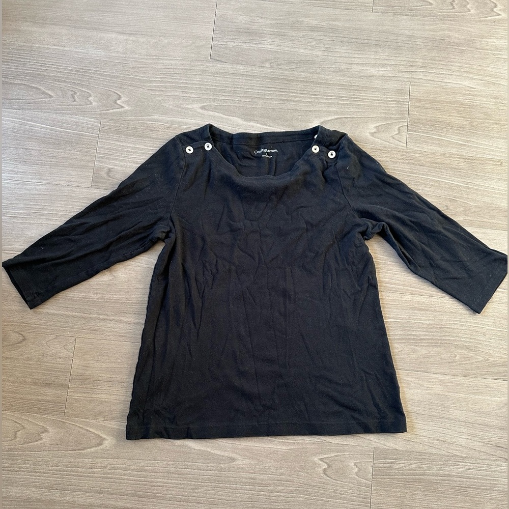 Crofts&Barrow half sleeve black top
